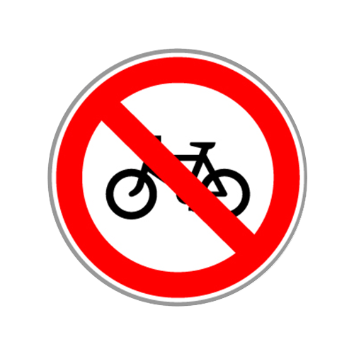 Panneau de signalisation - Accès interdit aux cyclistes